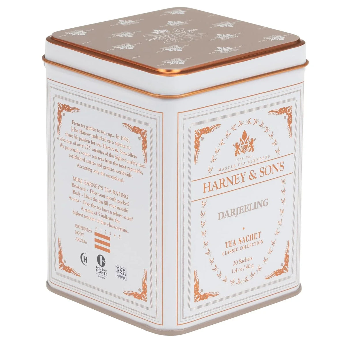Harney & Sons Classic Darjeeling Black Tea, 20 Sachets in Tin