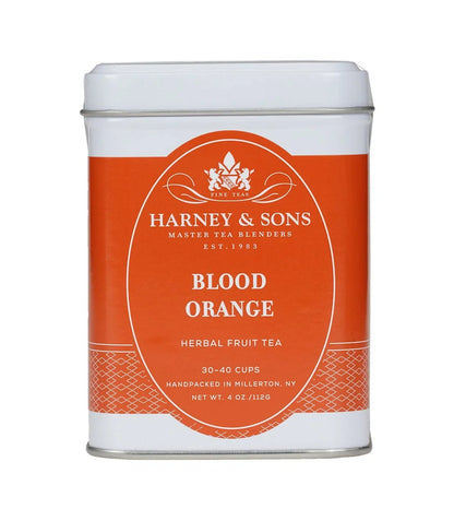 Harney & Sons Blood Orange Fruit Tea| 4 oz Loose Leaf Herbal Tea w Apple Pieces and Raspberry,(Pack of 2)