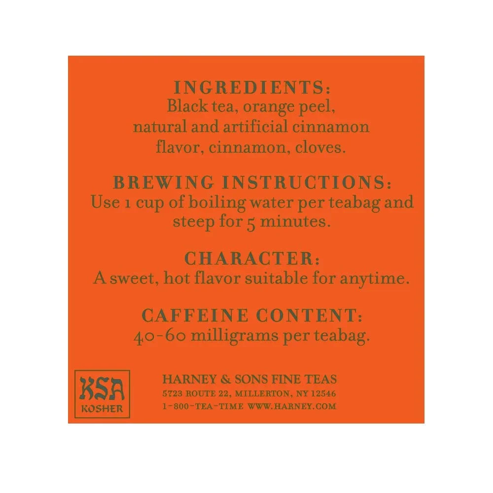Harney & Sons Hot Cinnamon Spice Black Tea Bags, 50 Count