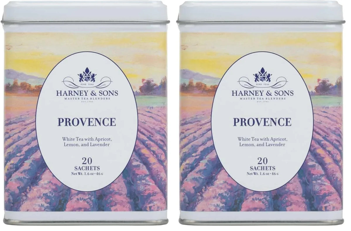 Harney & Sons Provence Tea, White Tea with Flavors of Apricot, Lemon and Lavender, (Pack of 2)