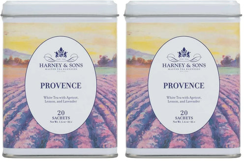 Harney & Sons Provence Tea, White Tea with Flavors of Apricot, Lemon and Lavender, (Pack of 2)