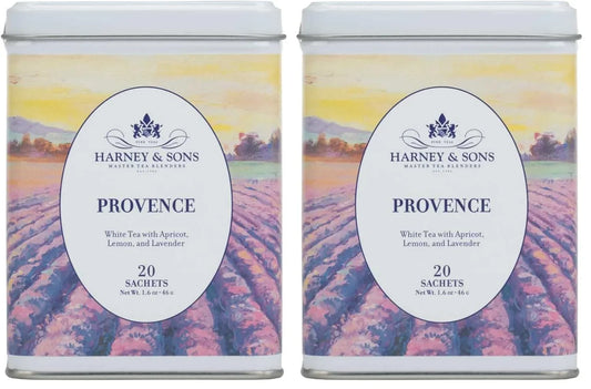 Harney & Sons Provence Tea, White Tea with Flavors of Apricot, Lemon and Lavender, (Pack of 2)