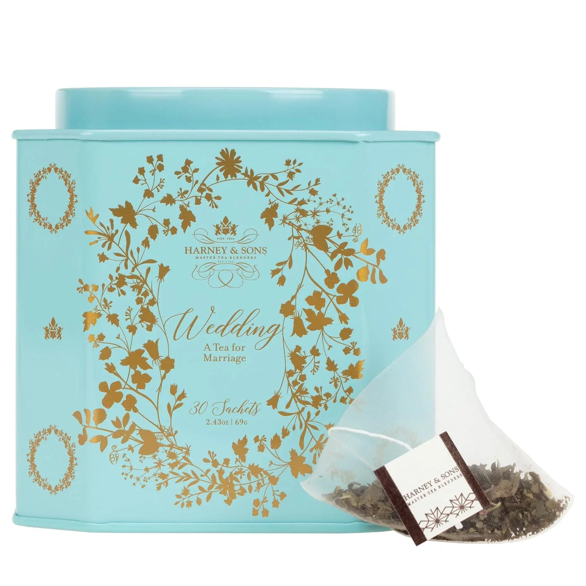 Harney & Sons Wedding Tea, White Tea Blend, 30 Sachets in Tin