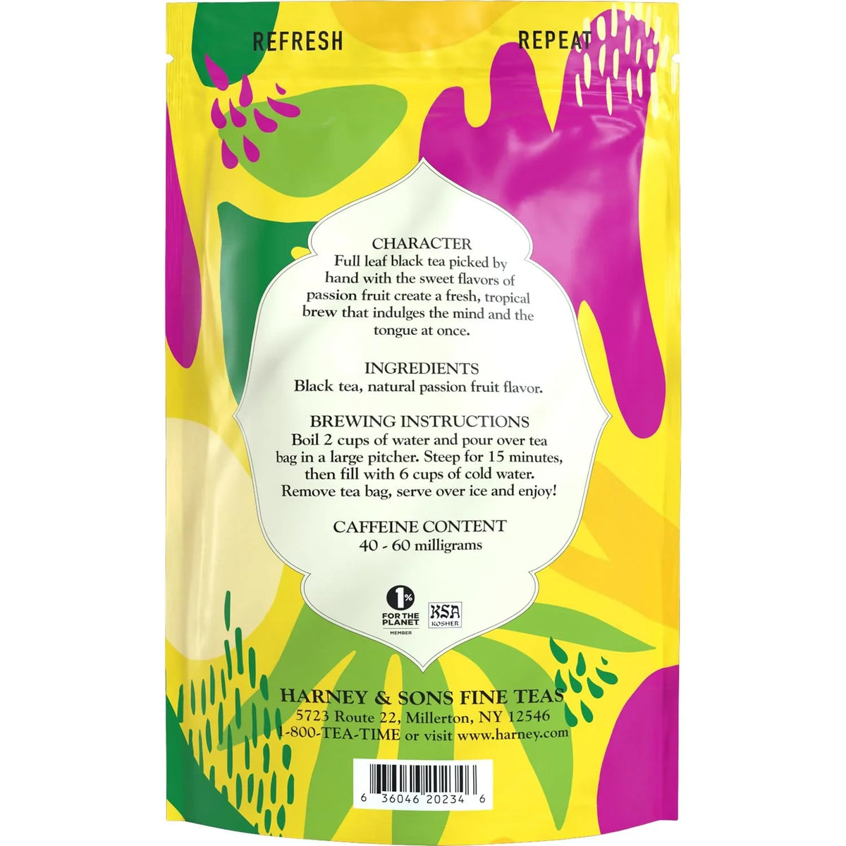 Harney & Sons Fresh Brew Passion Fruit Black Iced Tea, 15 Tea Bags