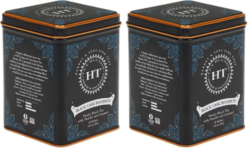 Harney & Sons Black Cask Bourbon Tea, 20 Sachets of Smoky Black Tea with Light Caramel Flavors (Pack of 2)