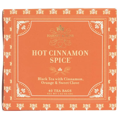 Harney & Sons Hot Cinnamon Spice Black Tea Bags, 40 Count