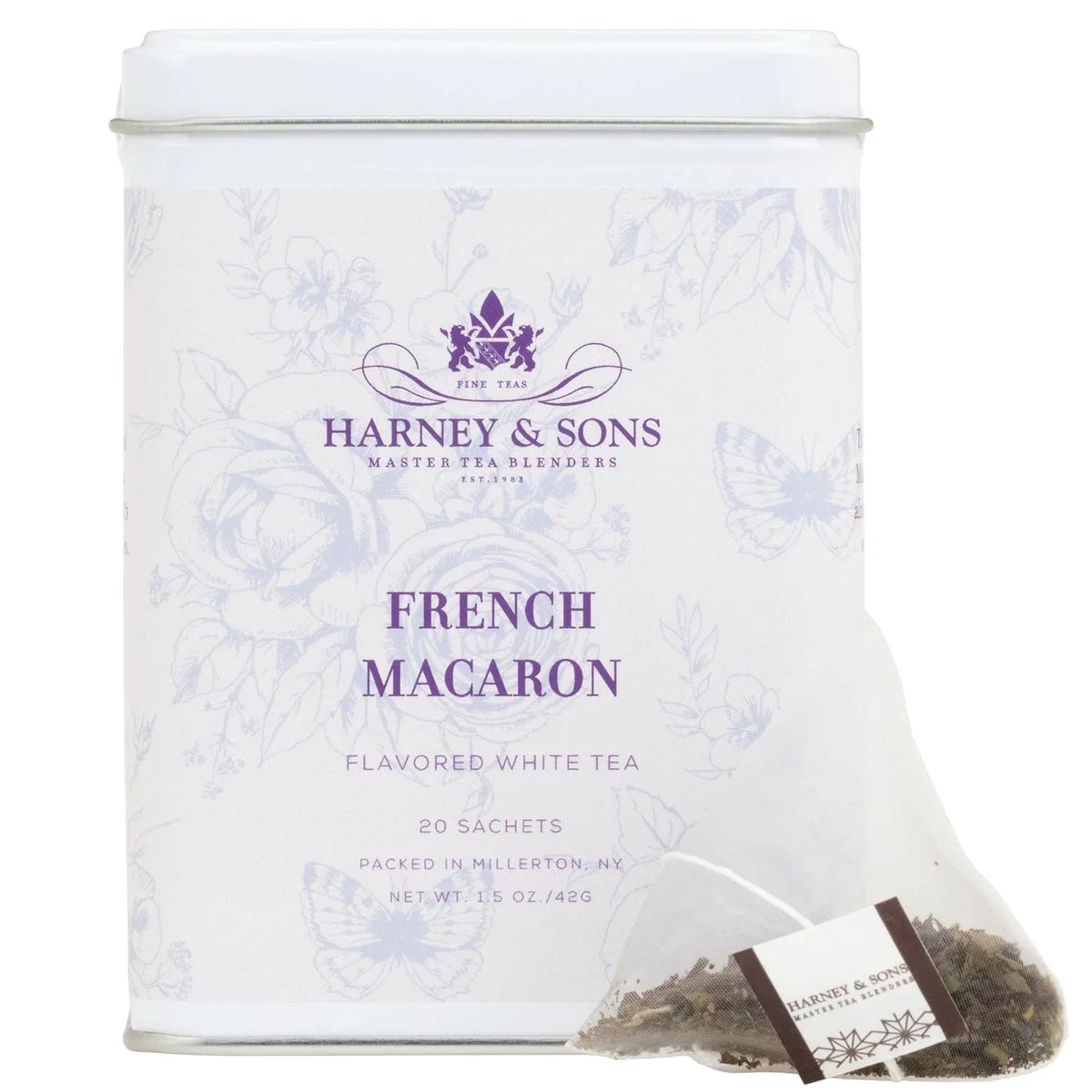 Harney & Sons French Macaron, White Tea, 20 sachet tin