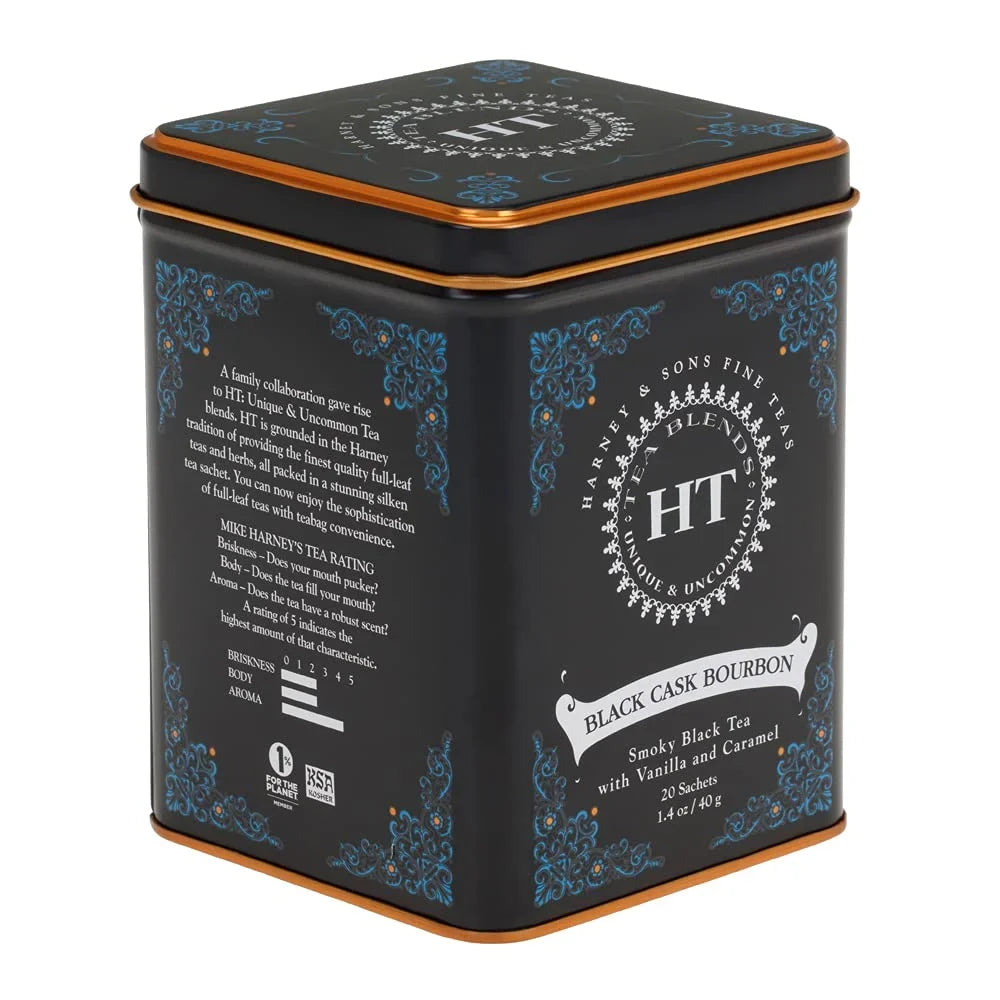 Harney & Sons HT Black Cask Bourbon Black Tea, 20 Sachets in Tin