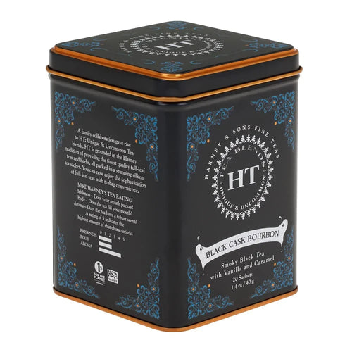 Harney & Sons HT Black Cask Bourbon Black Tea, 20 Sachets in Tin