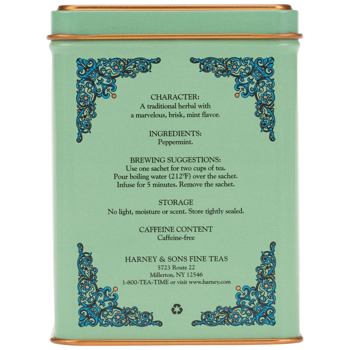 Harney & Sons HT Peppermint Herbal Tea, 20 Sachets in Tin
