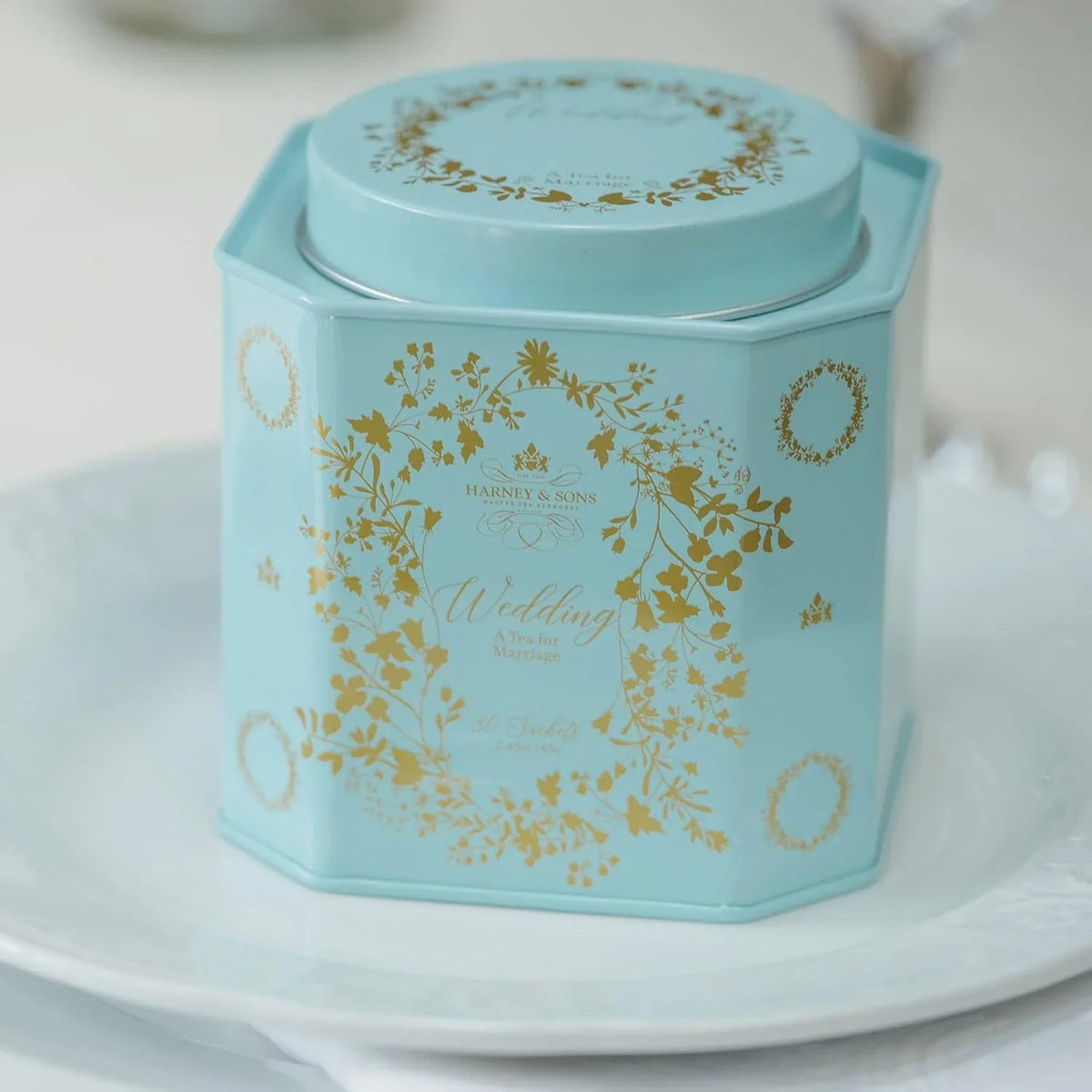 Harney & Sons Wedding Tea, White Tea Blend, 30 Sachets in Tin