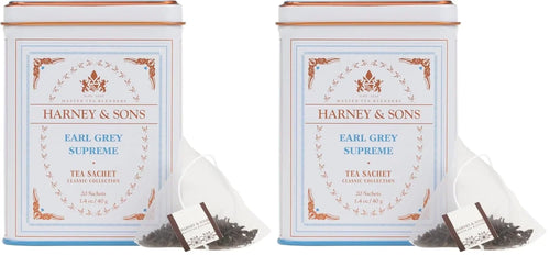 Harney & Sons Earl Grey Supreme, Black Tea, 20 Sachets (Pack of 2)