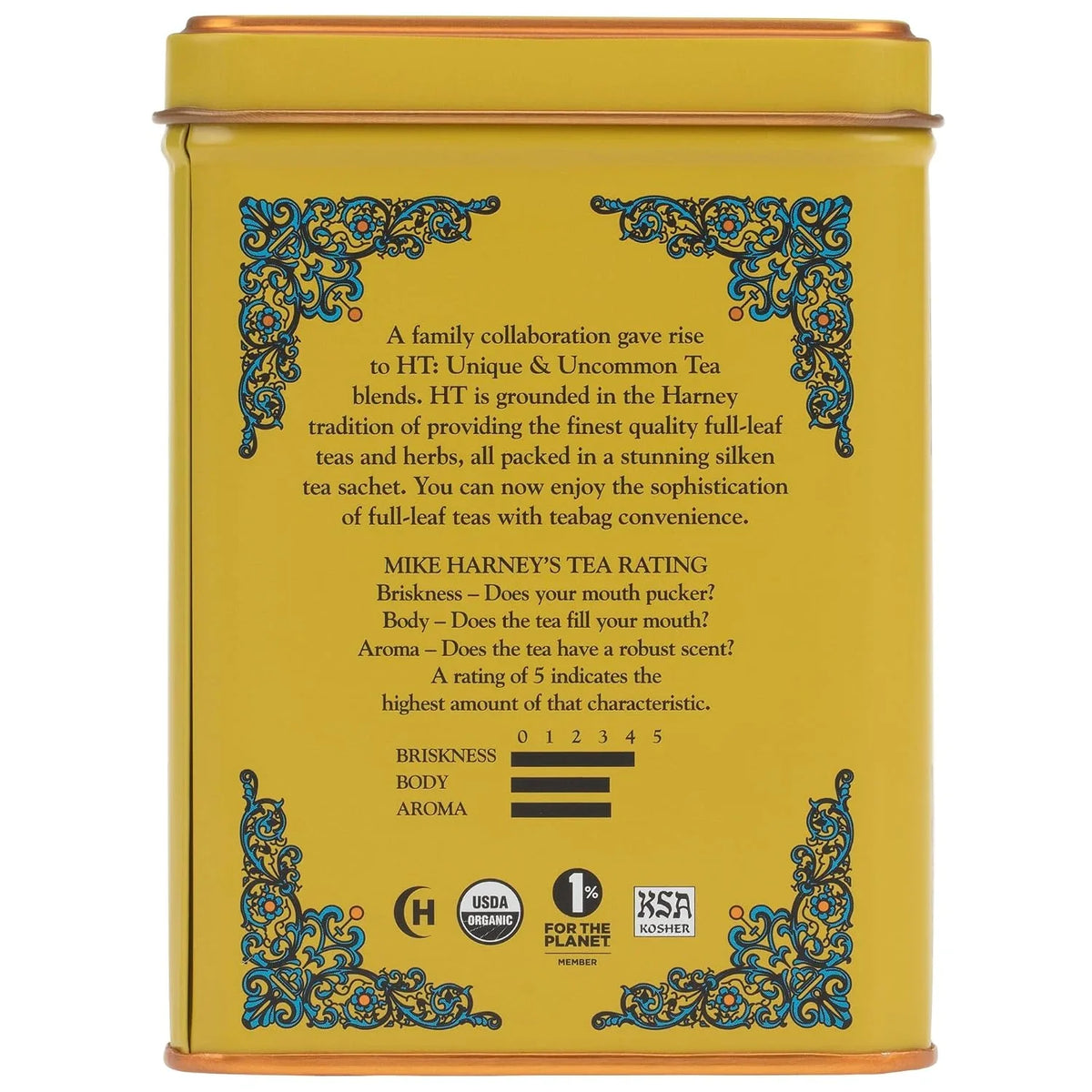 Harney & Sons HT Organic Ginger Lemon Herbal Tea, 20 Sachets in Tin