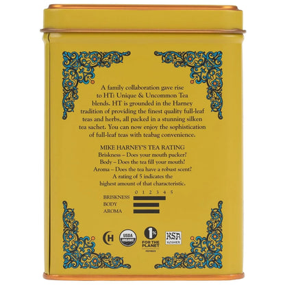 Harney & Sons HT Organic Ginger Lemon Herbal Tea, 20 Sachets in Tin