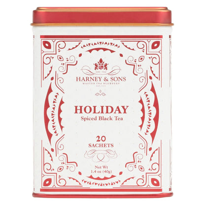 Harney & Sons Holiday Black Tea, 20 Sachets in Decorative Tin