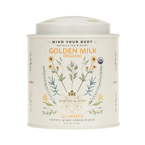 Harney & Sons Golden Milk Powder Tin, Turmeric Spice Blend, 8 oz
