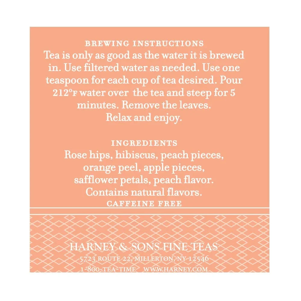 Harney & Sons Peach Fruit Herbal Tea Loose Leaf Tin, 4 oz