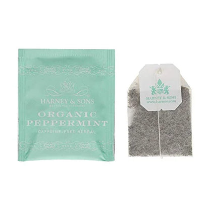 Harney & Sons Organic Peppermint Herbal Tea Bags, 50 Count
