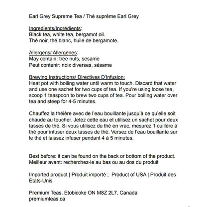 Harney & Sons Earl Grey Supreme Tea Sachets, 50 Count