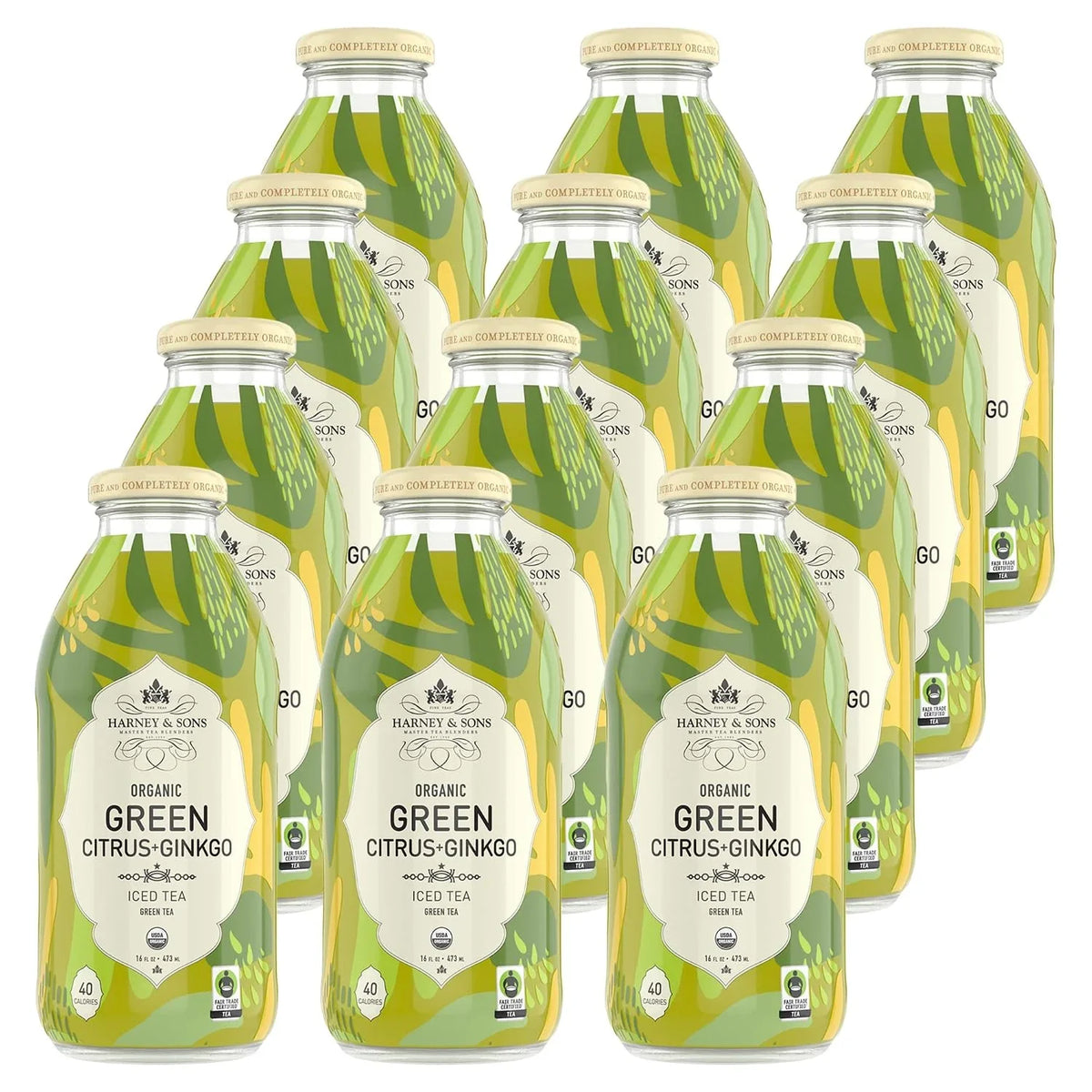 Harney & Sons Organic Green Iced Tea with Citrus & Ginkgo, 12 Bottles