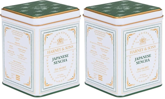Harney & Sons Japanese Sencha Green Tea, 20 Sachets | Classic Collection (Pack of 2)