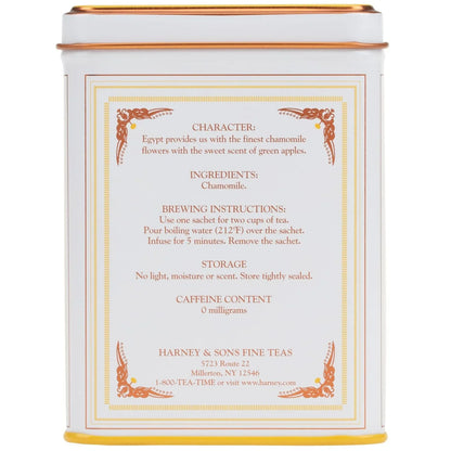 Harney & Sons Chamomile Herbal Tea, 20 Sachets, Caffeine Free Tin