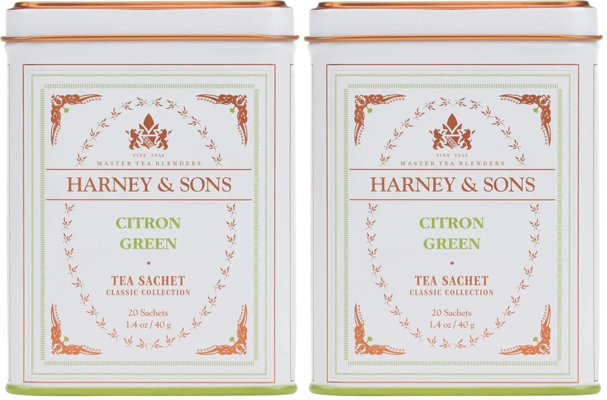 Harney & Sons Citron Green Tea, White, 20 Count (Pack of 2)