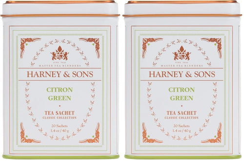 Harney & Sons Citron Green Tea, White, 20 Count (Pack of 2)
