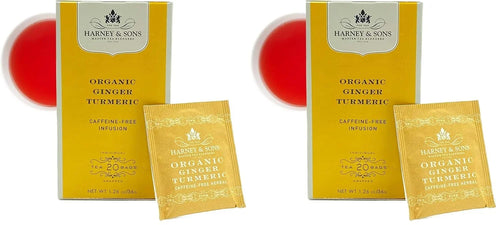 Harney & Sons Organic Tea Bags Ginger Turmeric, 20 Count (Pack of 2)