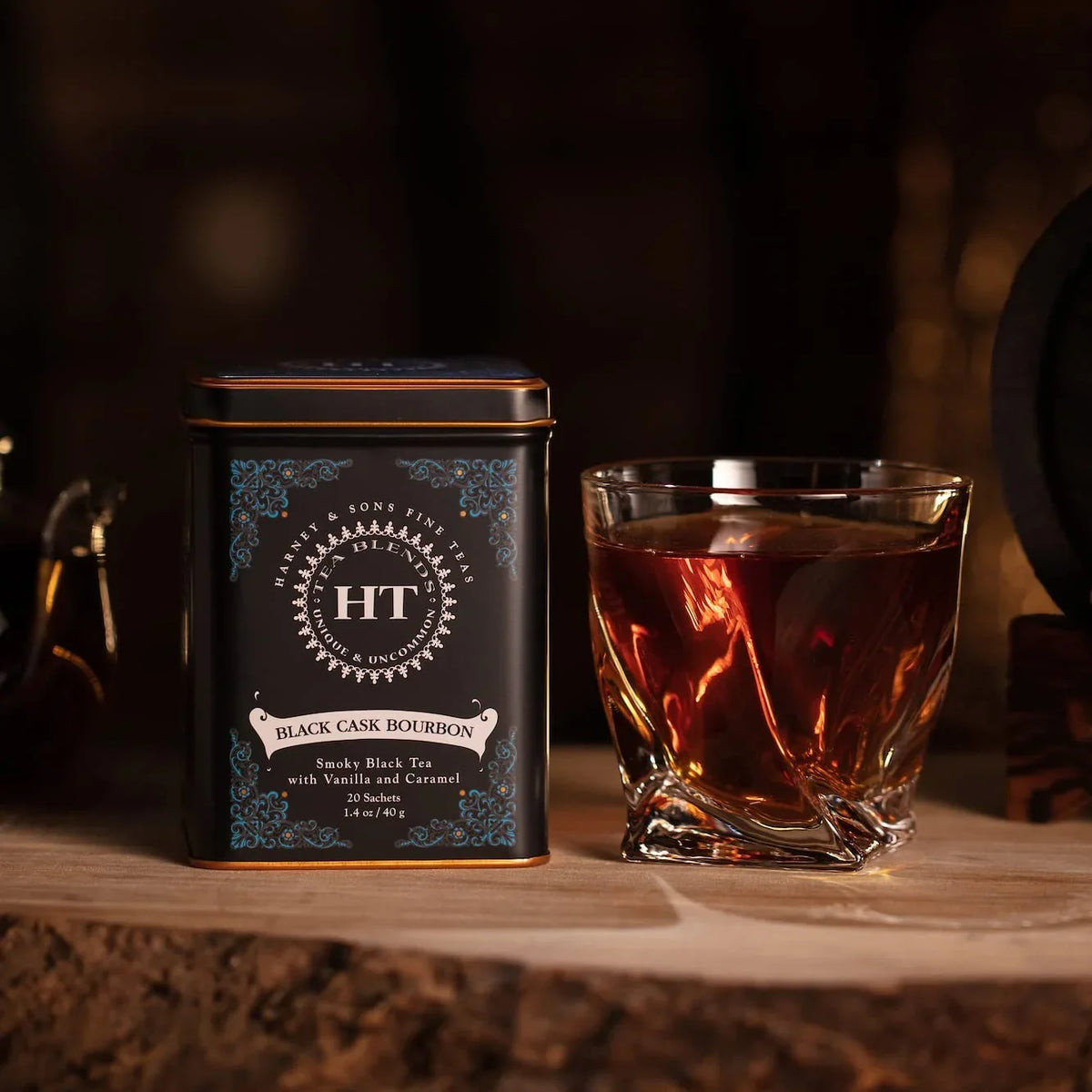 Harney & Sons HT Black Cask Bourbon Black Tea, 20 Sachets in Tin