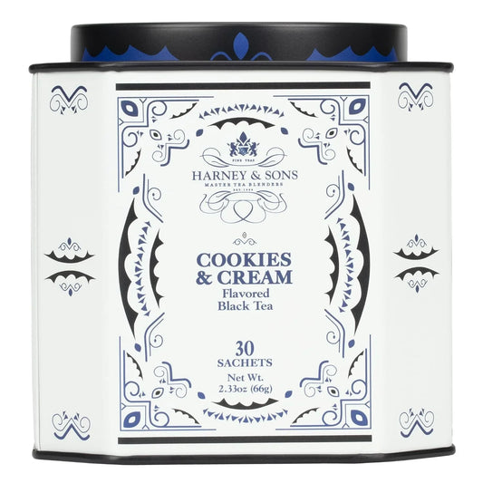 Harney & Sons Cookies & Cream Black Tea, 30 Sachets in Tin
