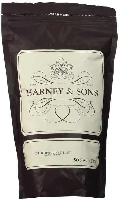 Harney & Sons Chamomile Caffeine-Free Premium Herbal Tea - Bag of 50 Sachets