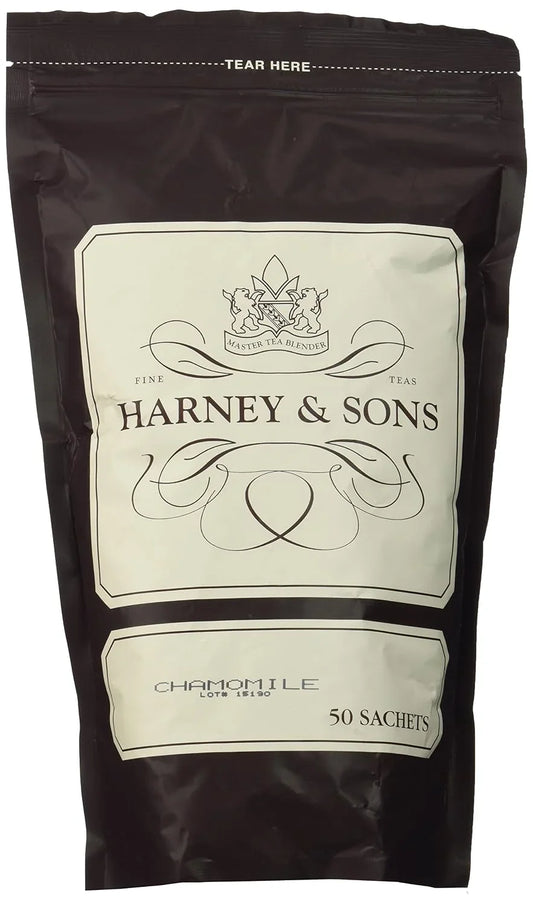 Harney & Sons Chamomile Caffeine-Free Premium Herbal Tea - Bag of 50 Sachets