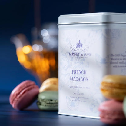 Harney & Sons French Macaron, White Tea, 20 sachet tin