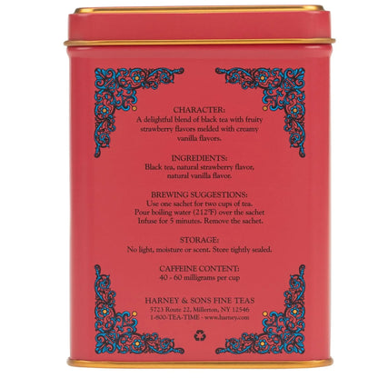 Harney & Sons HT Strawberry Vanilla Black Tea, 20 Sachets in Tin