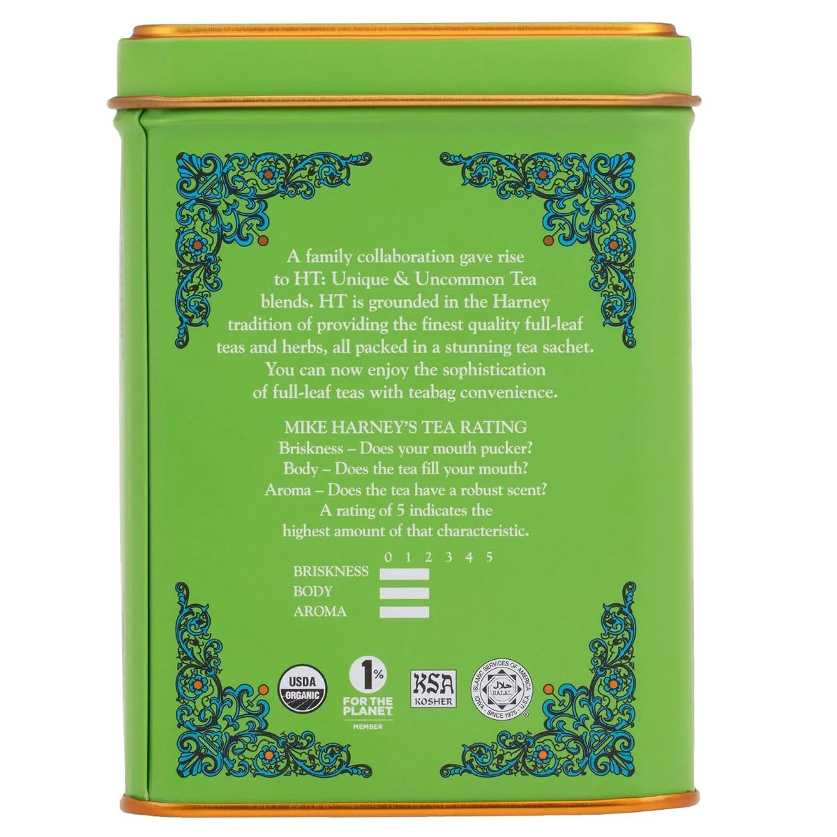 Harney & Sons HT Organic Supreme Green Tea, 20 Sachets, Tea Tin