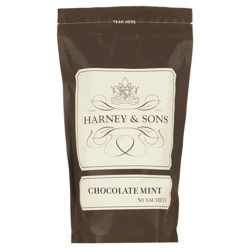 Harney & Sons Chocolate Mint Black Tea Sachets, 50 Count