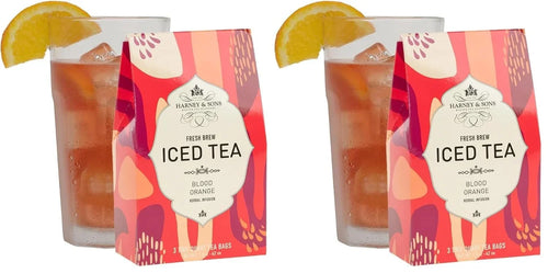 Harney Fresh Brew Iced Tea BLOOD ORANGE 3 2 qt Tea Bags (Pack of 2)