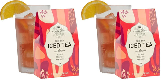 Harney Fresh Brew Iced Tea BLOOD ORANGE 3 2 qt Tea Bags (Pack of 2)