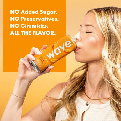 WAVE Organic Sparkling Drink, Soda Alternative, Black Tea Orange