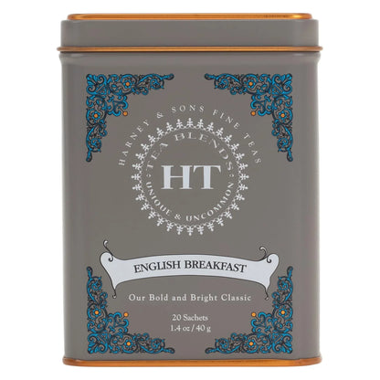 Harney & Sons HT English Breakfast Black Tea, 20 Sachets in Tin