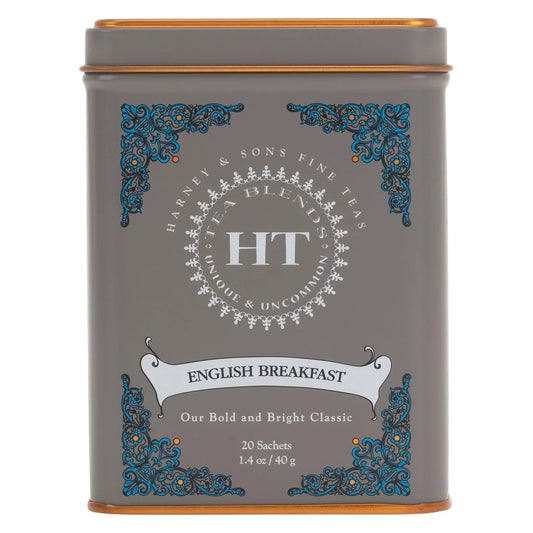 Harney & Sons HT English Breakfast Black Tea, 20 Sachets in Tin