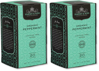 Harney & Sons Premium Organic Herbal Tea, Peppermint, 20 Count (Pack of 2)