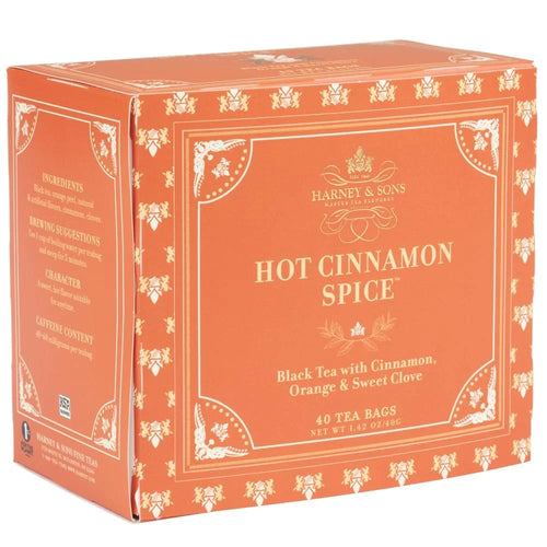 Harney & Sons Hot Cinnamon Spice Black Tea Bags, 40 Count