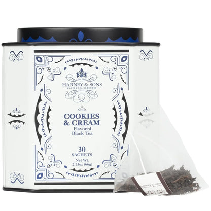 Harney & Sons Cookies & Cream Black Tea, 30 Sachets in Tin