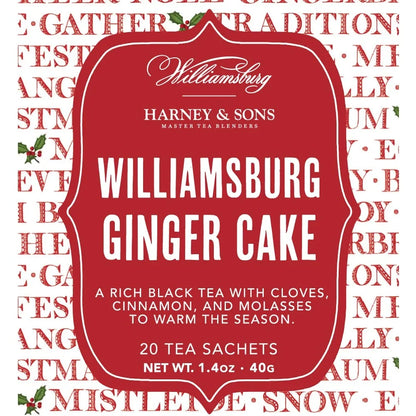 Harney & Sons Williamsburg Ginger Cake Black Tea, 20 Sachets in Tin