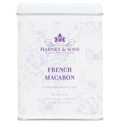 Harney & Sons French Macaron, White Tea, 20 sachet tin