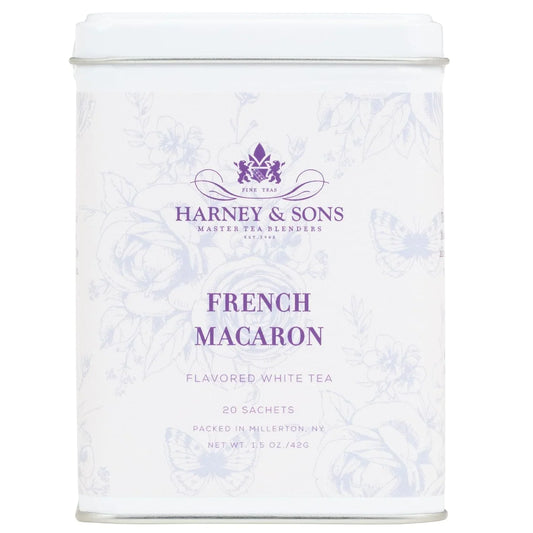 Harney & Sons French Macaron, White Tea, 20 sachet tin