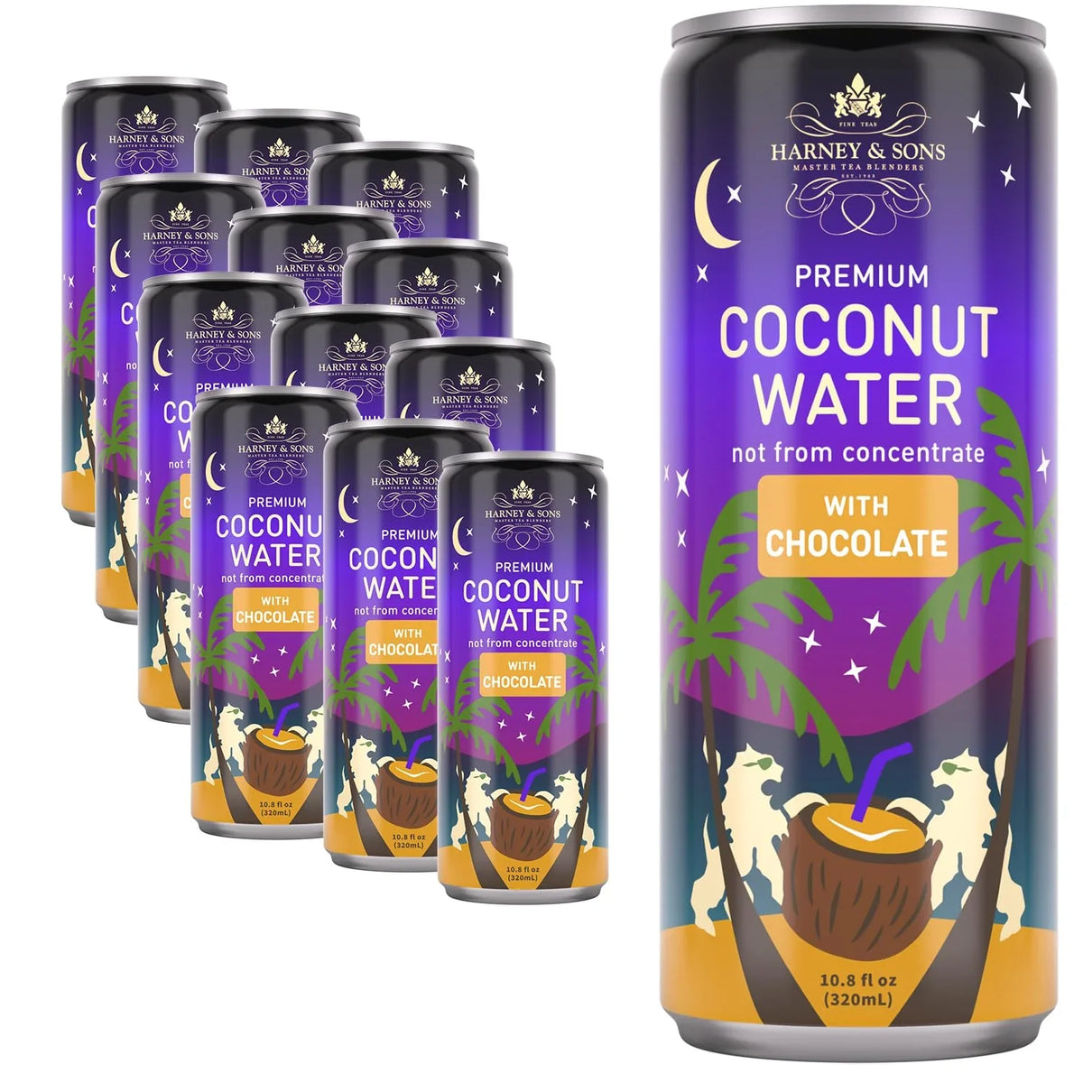 Harney & Sons Chocolate Coconut Water, 10.8 fl oz (Pack of 12)