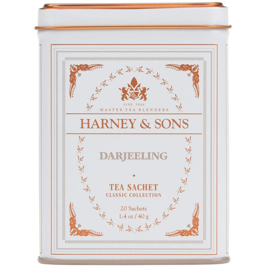 Harney & Sons Classic Darjeeling Black Tea, 20 Sachets in Tin